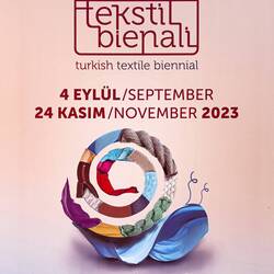 The poster for the International Textile Biannial — Kültür Park ... Alsancak, İzmir.