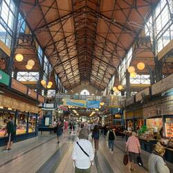 Indoor market in Budapest.