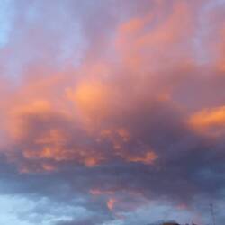 Sunset lighting up the clouds
