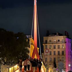 Footbridge across the Saone river.
