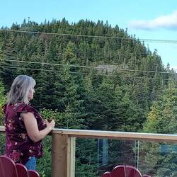 Checking out the deck... I'm told this is a great iceberg viewing spot May/June