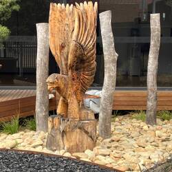 Carving outside the aboriginal community centre