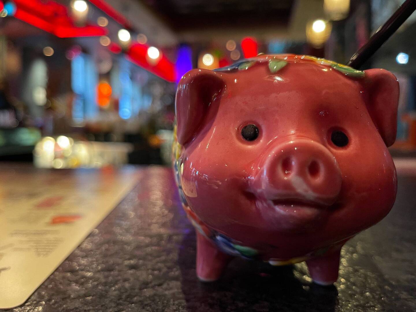 My drink in this cute little pig mug was good