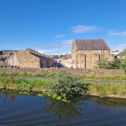 Characterful rooftops seen from the Burnley Embankment