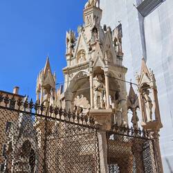 14th century gothic tombs of wealthy family. Fence is original!