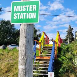 Another muster station, and some sketchy stairs.