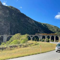 Drive out of Pyrenees, saw the yellow train that tours the mountains
