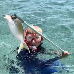 Brax speared his first fish