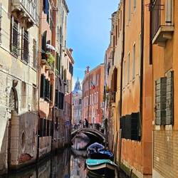 Small side canal with small bridge