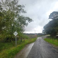 This is what I mean when I say a passing place. Not very large and not always paved