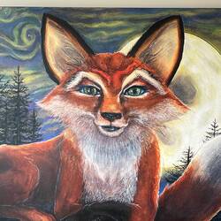 Wolf Quilt Shows Aurora Borealis Colors