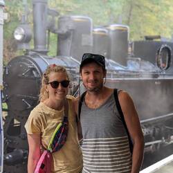 Us in front of the steam train
