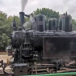 Steam train in action