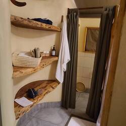 our camp shower bathroom area