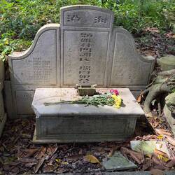 My great grandmother's grave. The sunbeam seems to suggest she is happy we visited her.