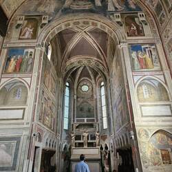 Charlie admires chapel interior