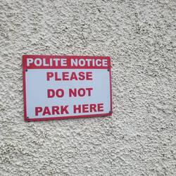 Love how polite everyone is, they invite you to pay for parking and this is a no parking sign.