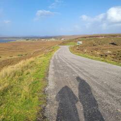We went for a walk and measured the road. Oops just a little narrower than the van.