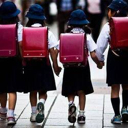 Kids with uniform and randoseru