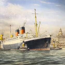 R.G. Lloyd's "Mauretania Docked in Mersey" @ the Arkas Maritime History Center — Bornova, İzmir.