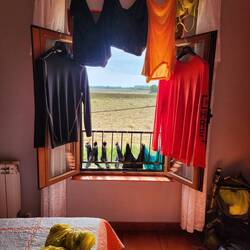 Our view with our laundry.