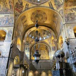 Different views of vaults with mosaic scenes