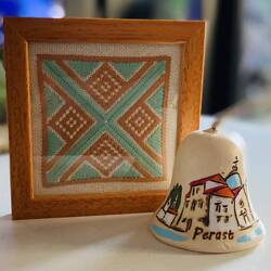 Woven tapestry made my women in Dubrovnik. Traditional craft!