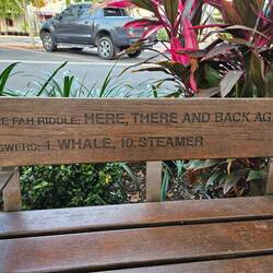 Benches in Broome are carved with riddles used in a historical Chinese lotto type game