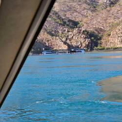 The pontoon the tour was based from