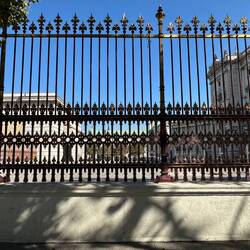 Intricate wrought iron fencing