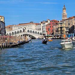 Rialto Bridge with boats