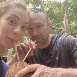 Cracked open a fresh coconut