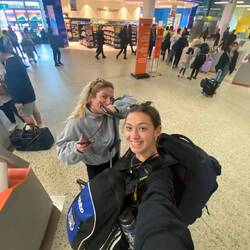 Leaving Aus but smiling because I'm excited to see my people