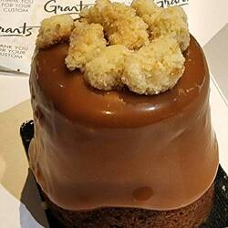 Sticky Toffee dome! Not large, but so sweet three of us shared it and still had a decent sugar hit!