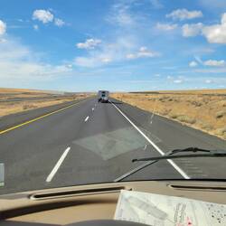 Nothing to look at but the dotted line on the highway