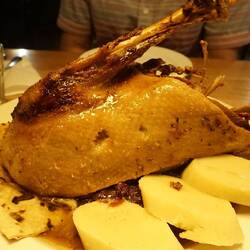 Roast goose at Husinec Restaurant