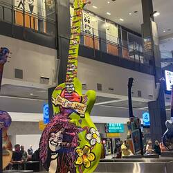 Tribute to Janis Joplin at airport (was a Texan)