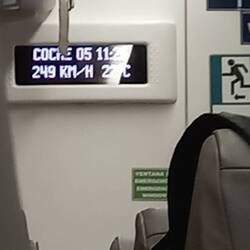 The top speed of journey in the train.