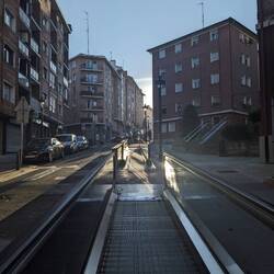 Escalator in the town due to steep hills