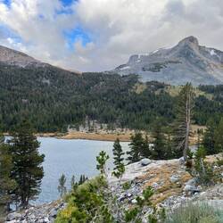 Cold end of the day at Tioga Lake - first snow during the night