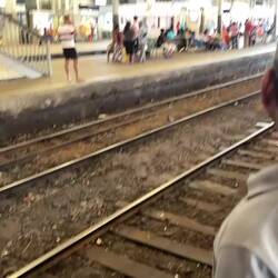 Our train arriving into Colombo Fort Station.