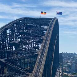 The Sydney Bridge - look close and you can see the climbers on it