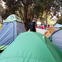 The green one in front belongs to me, left is the toilet tent..... Allah'a, Allah'a 🙄🙄🙄!