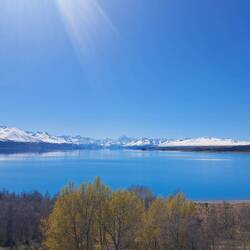 Lake Pukaki mit Mount Cook/Aoraki in der Ferne