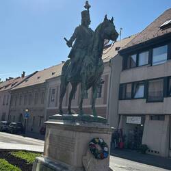 Students rub this horse's private area for good luck!