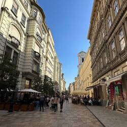 The pedestrian-only shopping area