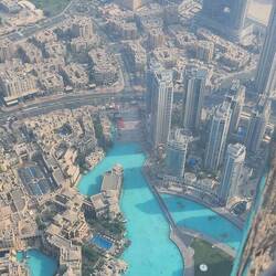 Burj Khalifa: view from 148 floors up of the tallest building in the world