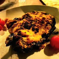 Roasted eggplant with cheese