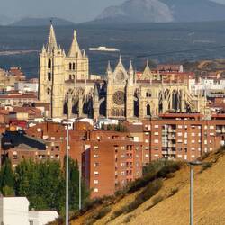 León Cathedral from about 3 to 4 miles away