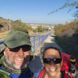 Selfie with Gina and North León in the background